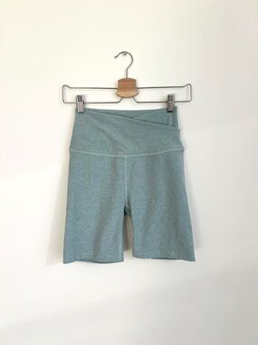 Beyond Yoga Spacedye At Your Leisure Shorts in Light Blue Aqua Seafoam Heather